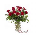DOZEN -ROSES -vase-210321